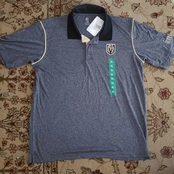 New NHL Vegas Golden Knights Gray Polo Golf Shirt Size XL NWT New with Tags - Picture 1 of 7